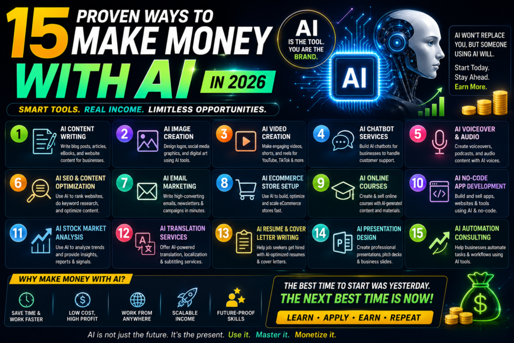15 Proven Ways to Make Money with AI in 2026