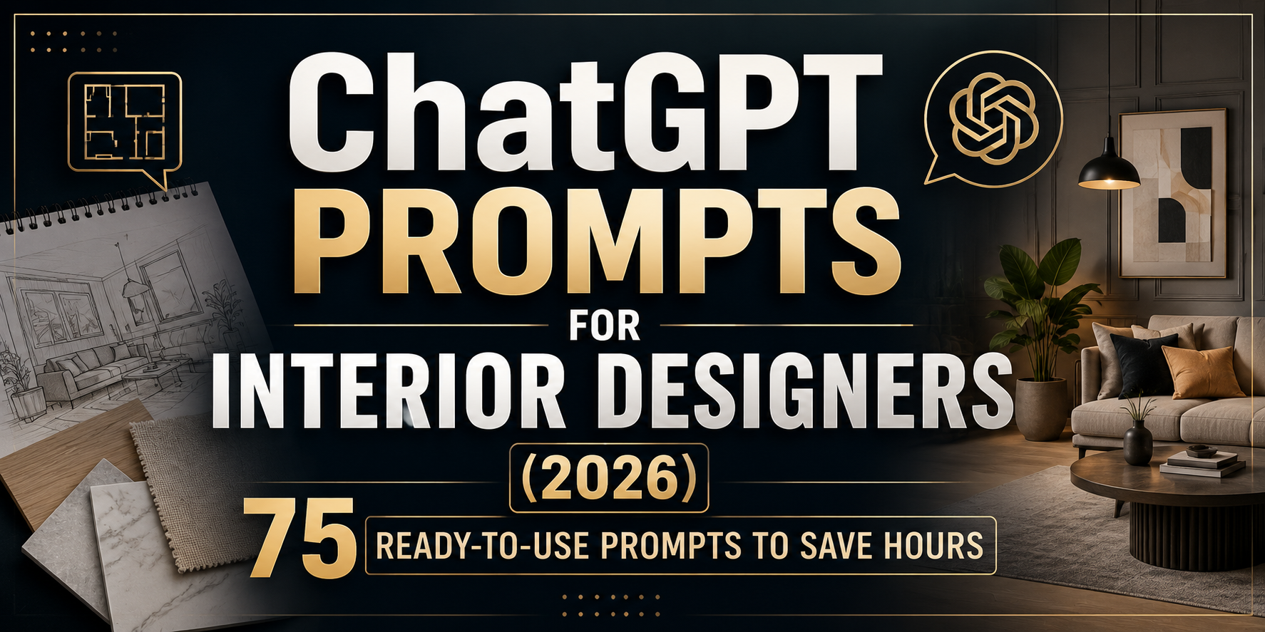 ChatGPT Prompts for Interior Designers (2026): 75 Ready-to-Use Prompts to Save Hours