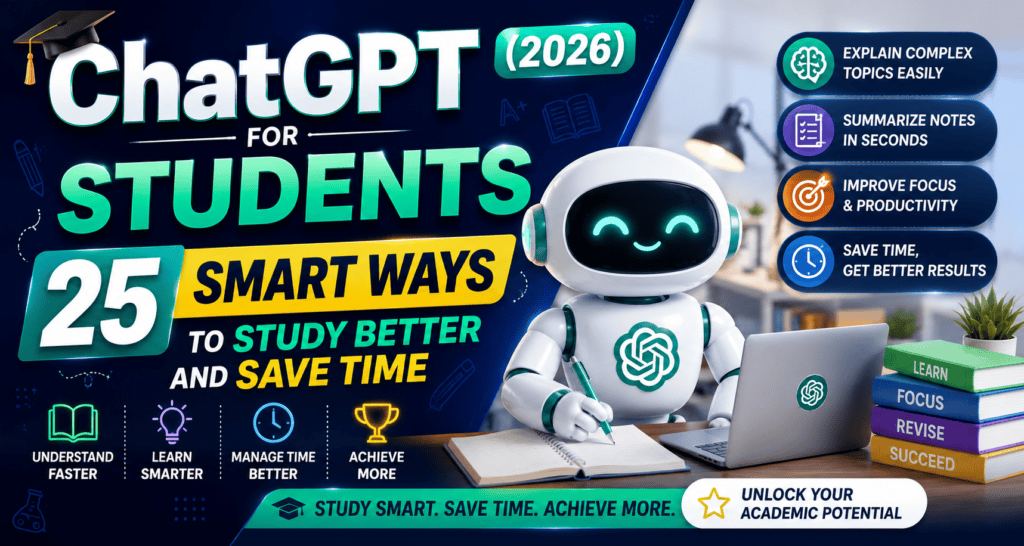 ChatGPT for Students (2026): 25 Smart Ways to Study Better and Save Time