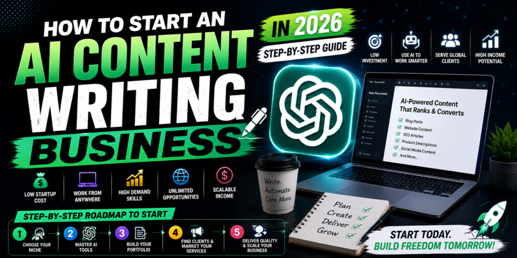 How to Start an AI Content Writing Business in 2026 (Step-by-Step Guide)