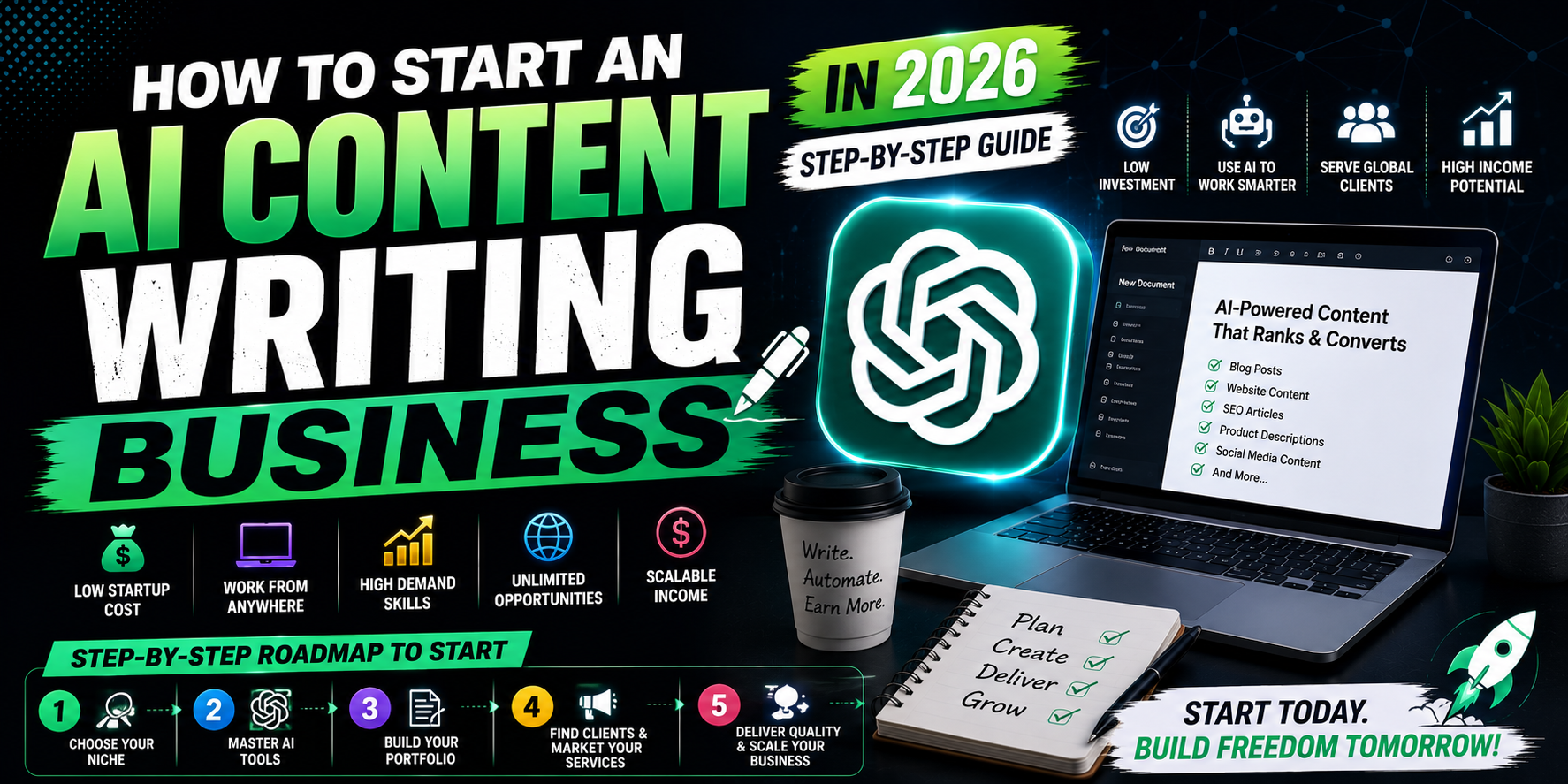 How to Start an AI Content Writing Business in 2026 (Step-by-Step Guide)